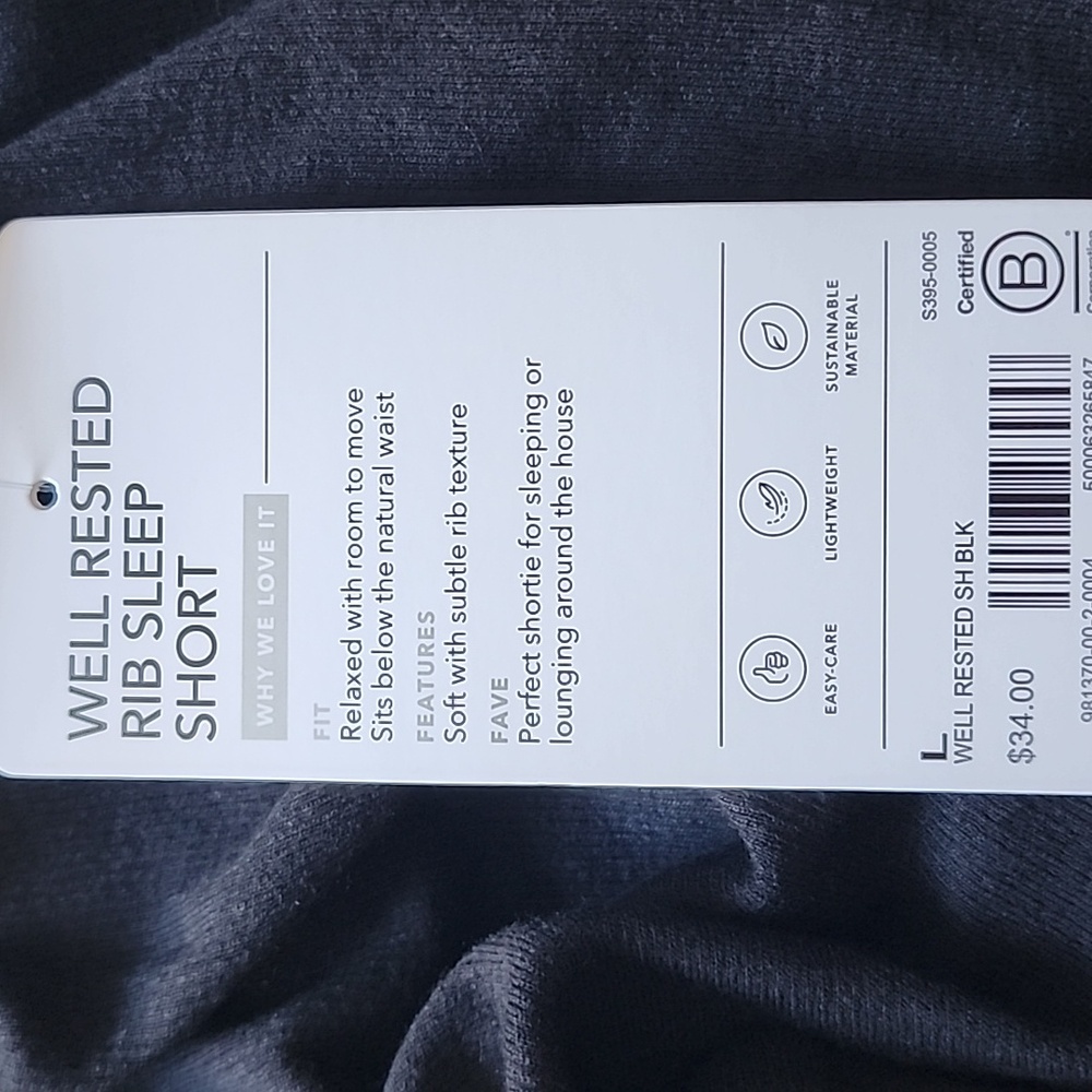 Athleta Well Rested Rib Sleep Short In Black NWT - Picture 5 of 5
